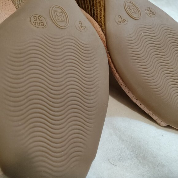 Bottero Annabela Amendoa Leather Peep Toe Wedge Heels - Picture 10 of 10